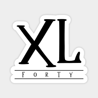 XL (Forty) Black Roman Numerals Sticker